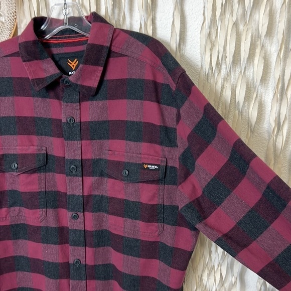 HAWX Work Wear Plaid Flannel Shirt Size M - Picture 2 of 12